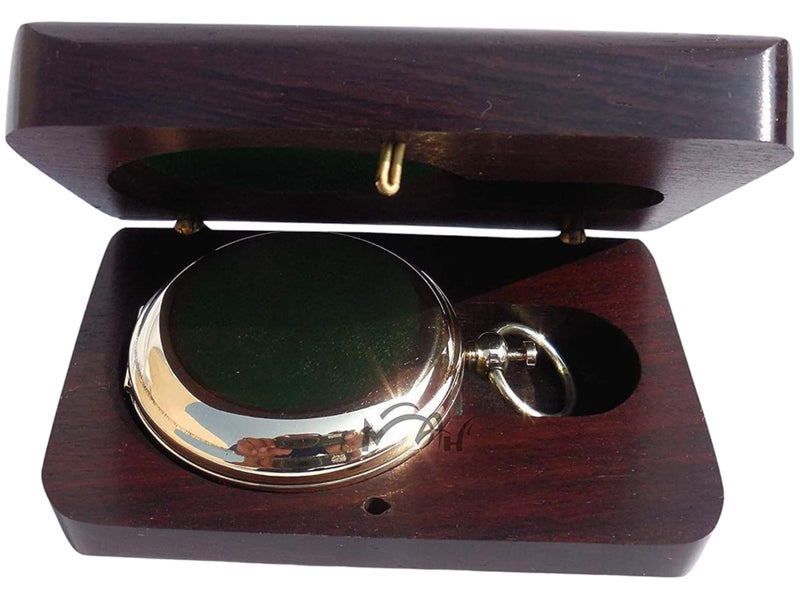 MAH Backpacking Navigation Handmade Brass Personalize Compass for Best Man Get Well Hiking Camping Hunting Trekking Sailing Adventure Travelling Graduation Day Birthday Gifts for Son Back to School - Image 5